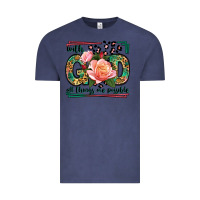 Vintage Denim With god all things are possible leopard frame Vintage Tee - LillyAllenDesigns
