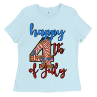 Baby Blue happy 4th of july Ladies Tee - BundleAndBundleShop