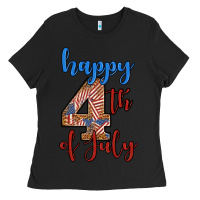 Black happy 4th of july Ladies Tee - BundleAndBundleShop