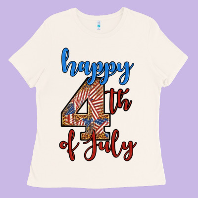 Happy 4th Of July Ladies Tee Designed By Bundleandbundleshop