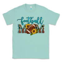 Seafoam western leopard camouflage sunflowers  glitter mom football Classic Tee - Artiststas