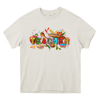 Cream Cinco de mayo Teacher Heavy Core Tee - FaDigitalArtStudio
