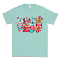 Seafoam valentines day coffee cups (1) Classic Tee - OliviaCreatesArt