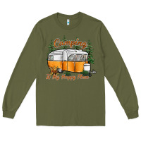 Army Green camping is my happy place Long Sleeve Tee - SublimationCraftShop