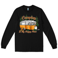 Black camping is my happy place Long Sleeve Tee - SublimationCraftShop