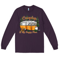 Plum camping is my happy place Long Sleeve Tee - SublimationCraftShop