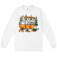 White camping is my happy place Long Sleeve Tee - SublimationCraftShop
