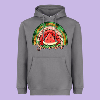 Watermelon Summer Rainbow Heavyweight Hoodie Designed By Jasminsmagicworld