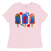 Bubblegum Pink usa popsicles Ladies Tee - BundleAndBundleShop
