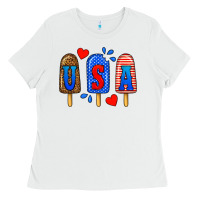 White usa popsicles Ladies Tee - BundleAndBundleShop