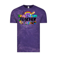 Cloud Purple Kindergarten Teacher Life Vintage Tee - LillyAllenDesigns
