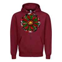 Burgundy Sunflower Christmas Zipper Hoodie - RanaPortraitStore