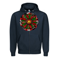 Navy Sunflower Christmas Zipper Hoodie - RanaPortraitStore