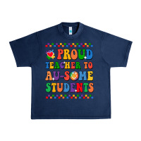 Navy Proud Teacher to au-some student Urban Heavy Tee - CowhideDigitalArt