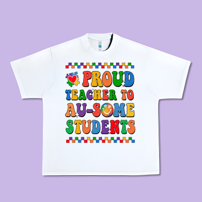 Proud Teacher To Au-some Student Urban Heavy Tee Designed By Cowhidedigitalart