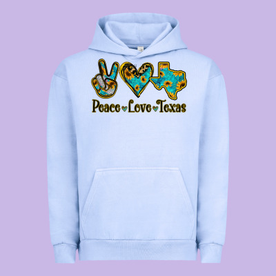 Peace Love Texas Urban Hoodie Designed By Jasminsmagicworld