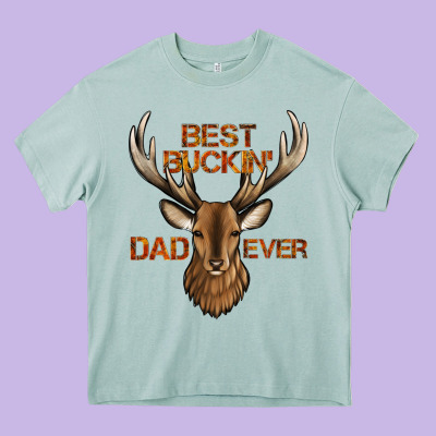 Best Buckin' Dad Ever Deer Heavy Core Tee Designed By Jasminsmagicworld