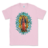 Bubblegum Pink Our Lady Of Guadalupe Gemstone Sunflowers Classic Tee - FaDigitalArtStudio