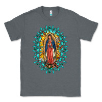 Charcoal Heather Our Lady Of Guadalupe Gemstone Sunflowers Classic Tee - FaDigitalArtStudio