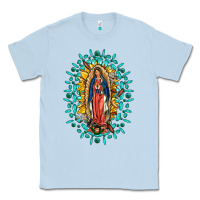 Dusty Blue Our Lady Of Guadalupe Gemstone Sunflowers Classic Tee - FaDigitalArtStudio