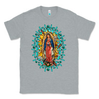 Heather Grey Our Lady Of Guadalupe Gemstone Sunflowers Classic Tee - FaDigitalArtStudio