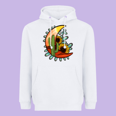 Turquoise Desert Moon Heavyweight Hoodie Designed By Jasminsmagicworld