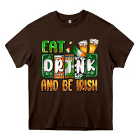 Chocolate Brown St. Patrick's Eat drink and be Irish Heavy Core Tee - OliviaCreatesArt