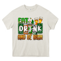 Cream St. Patrick's Eat drink and be Irish Heavy Core Tee - OliviaCreatesArt