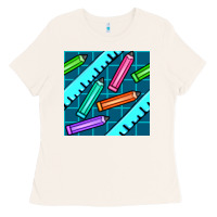 Bone school pencil seamless pattern Ladies Tee - BundleAndBundleShop