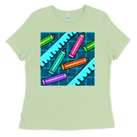 Matcha school pencil seamless pattern Ladies Tee - BundleAndBundleShop