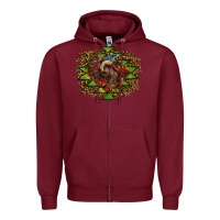 Burgundy Western Christmas Rodeo Distressed Zipper Hoodie - RanaPortraitStore
