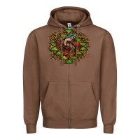 Chestnut Western Christmas Rodeo Distressed Zipper Hoodie - RanaPortraitStore
