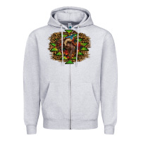 Heather Grey Western Christmas Rodeo Distressed Zipper Hoodie - RanaPortraitStore