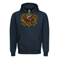 Navy Western Christmas Rodeo Distressed Zipper Hoodie - RanaPortraitStore