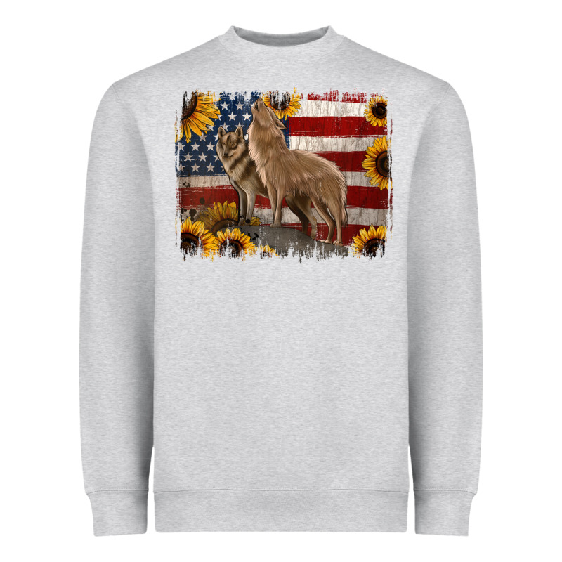 American Th Of July Wolves Heavyweight Sweatshirt by Jasminsmagicworld | Teevron