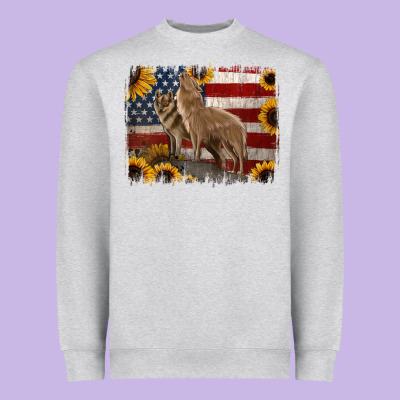 American Th Of July Wolves Heavyweight Sweatshirt Designed By Jasminsmagicworld