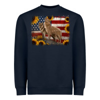 Navy american th of july wolves Heavyweight Sweatshirt - Jasminsmagicworld