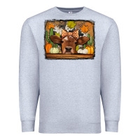 Heather Grey fall cow Premium Sweatshirt - Jasminsmagicworld
