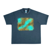 Midnight Navy Turquoise Leopard Background Urban Heavy Tee - Jasminsmagicworld