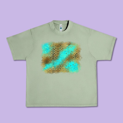 Turquoise Leopard Background Urban Heavy Tee Designed By Jasminsmagicworld