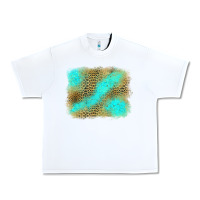 White Turquoise Leopard Background Urban Heavy Tee - Jasminsmagicworld