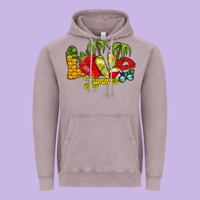 Love Summer Vintage Hoodie Designed By Racoondesign