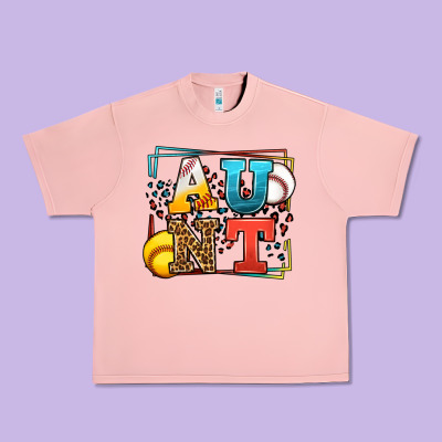 Baseball And Softball Aunt Leopard Frame Urban Heavy Tee Designed By Lillyallendesigns