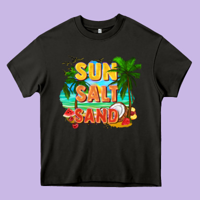 Sun Salt Sand Heavy Core Tee Designed By Fadigitalartstudio