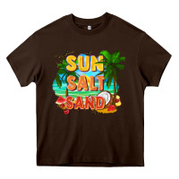 Chocolate Brown Sun salt sand Heavy Core Tee - FaDigitalArtStudio