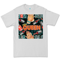 Dove Grey nail queen hand and polish with lights and leopard seamless pattern bb Premium Tee - BundleAndBundleShop