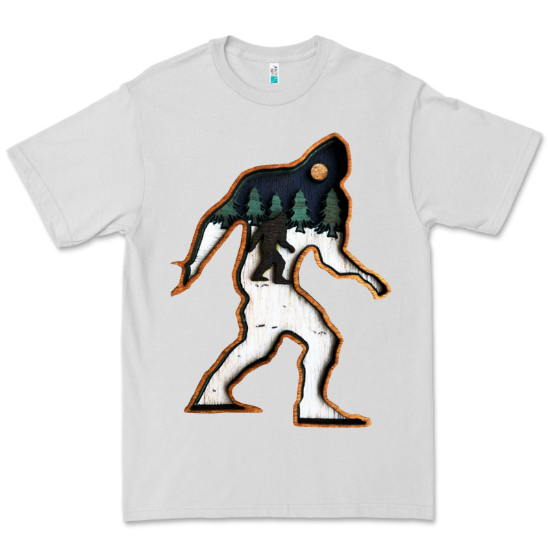 Bigfoot Wood Layered Christmas Premium Tee by DesigneFamous | Teevron