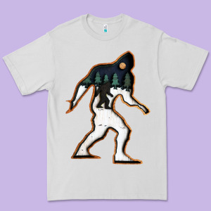 Bigfoot Wood Layered Christmas Premium Tee Designed By Designefamous