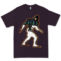 Plum bigfoot wood layered christmas Premium Tee - DesigneFamous