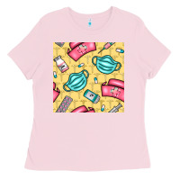 Bubblegum Pink nurse medicine seamless pattern Ladies Tee - BundleAndBundleShop